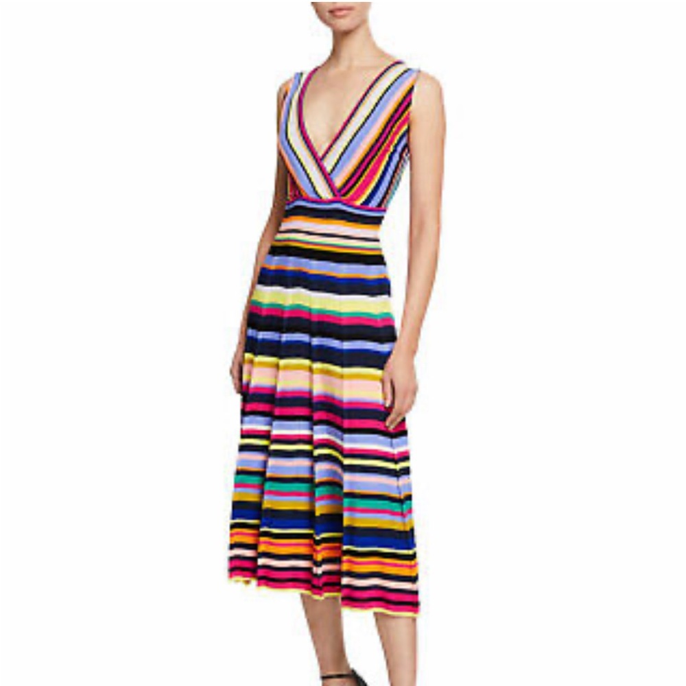 MILLY Surplice Knit Midi Dress